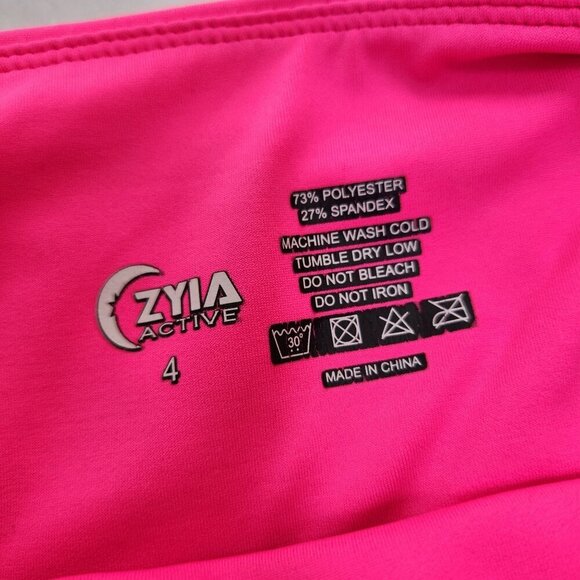 Zyia Active Leggings Hot Pink Cropped Pants Side Pockets Light and Tight 4 - Picture 7 of 7